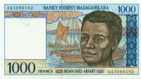 1000 франкнов Мадагаскара 1994 года р76